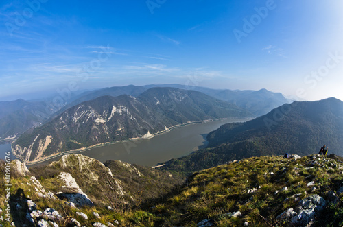 Hillsides of Miroc mountain over Danube river at Djerdap gorge