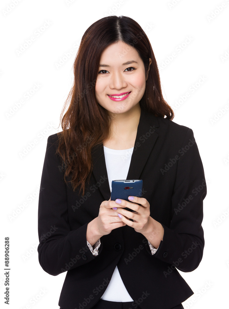 Young businesswoman use of the cellphone Young businesswoman use of the cellphone