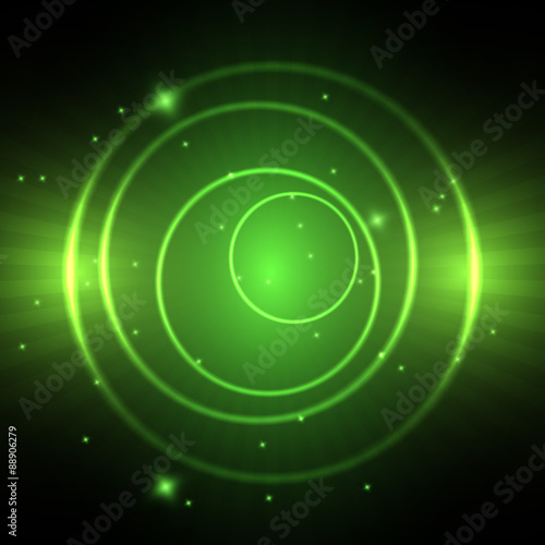 Green neon circles