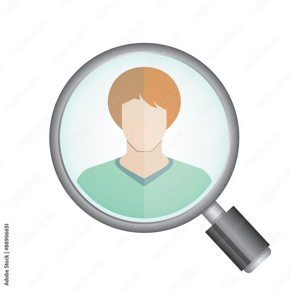 magnifier glass and man magnifier glass and man