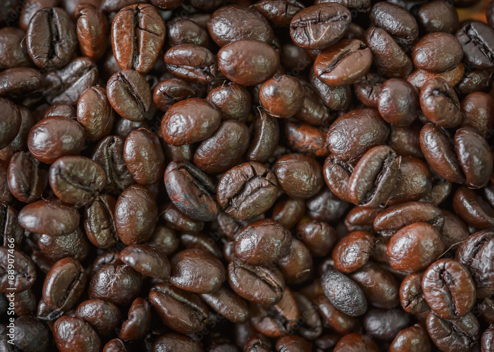 Roasted coffee beans.For art texture or web design and web backg Roasted coffee beans.For art texture or web design and web backg