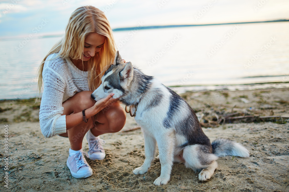 Girl and her pet