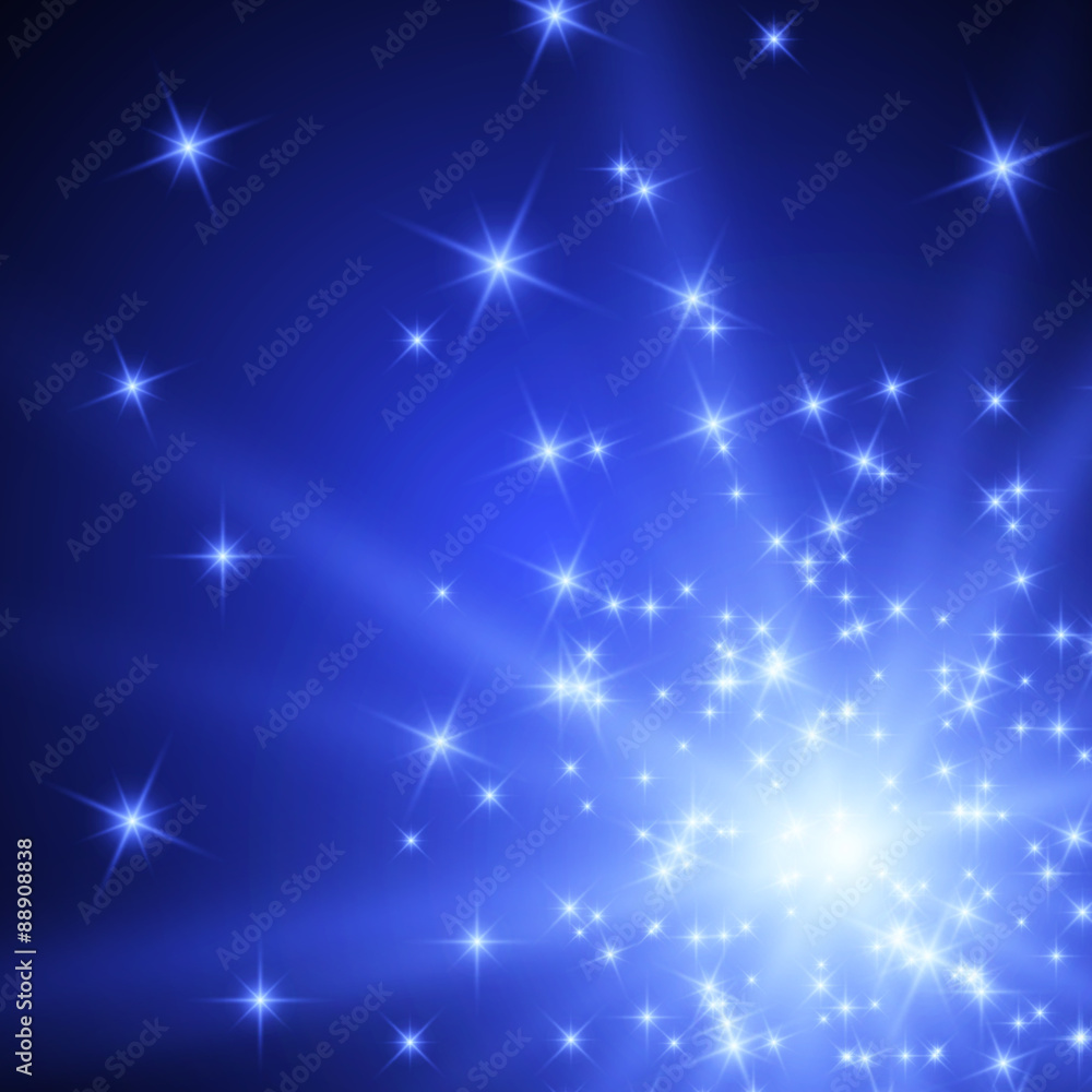 Abstract neon blue star Abstract neon blue star