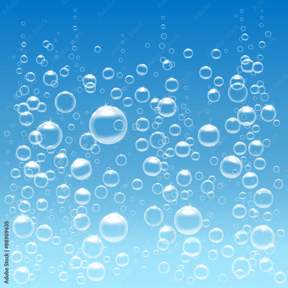 Isolated bubbles under water vector illustration