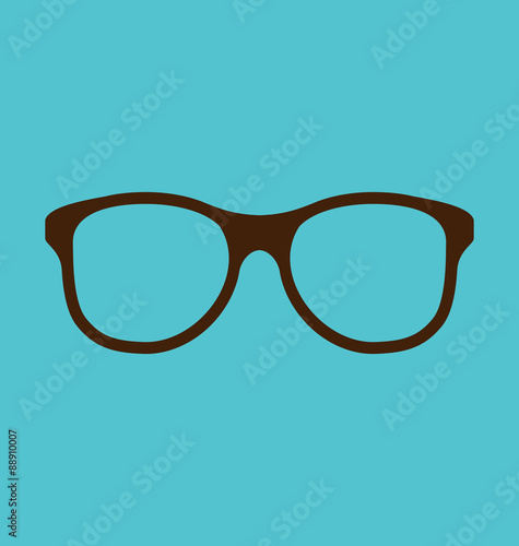 Vintage glasses icon isolated on blue background