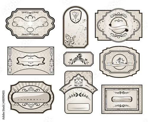 set retro variation vintage labels (7)