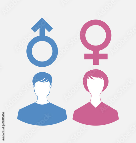 Male and female icons, gender symbols
