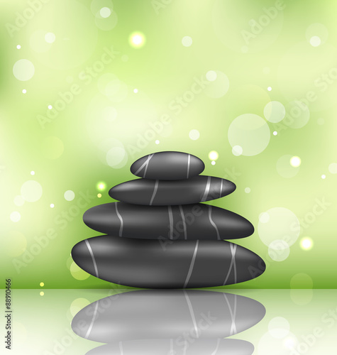 Zen spa background with pyramid stones
