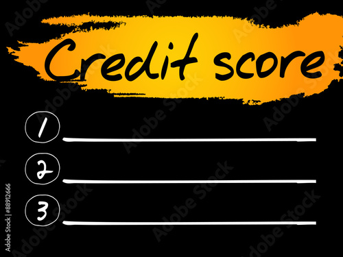 Credit Score Blank List, vector concept background