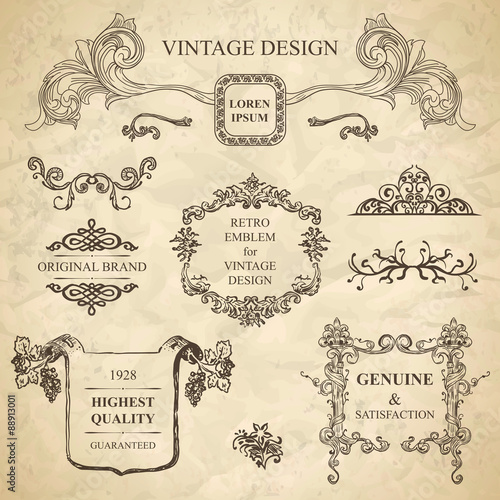 set of emblems for vintage design