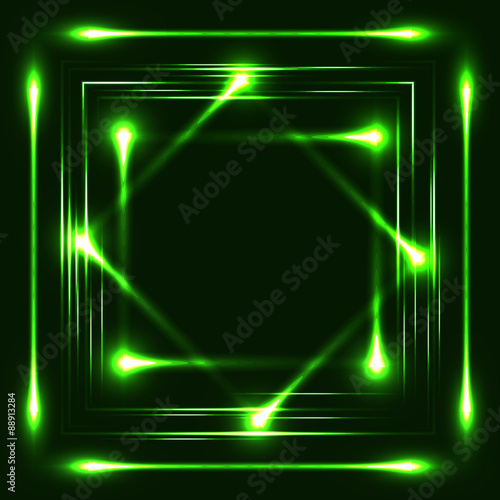 Green neon frame