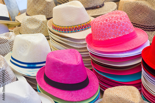 Many Hats of all colors for summer
