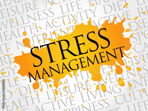 Stress Management word cloud, health concept