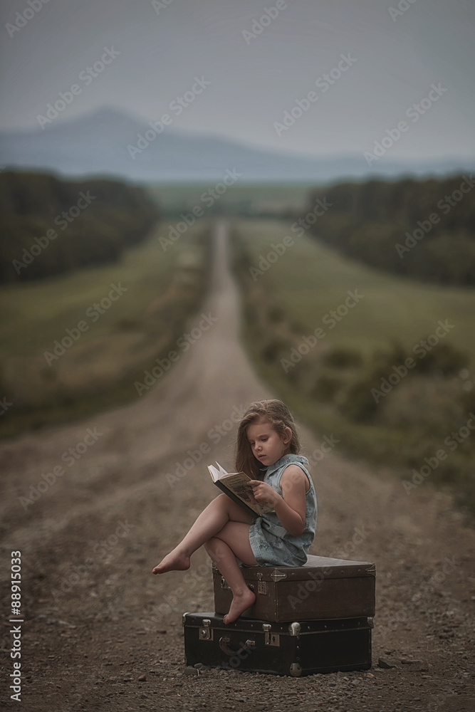 Fototapeta premium Girl road