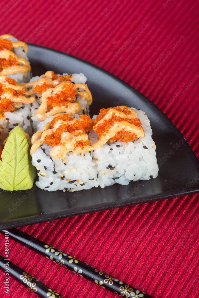 japanese cuisine. sushi on the background japanese cuisine. sushi on the background