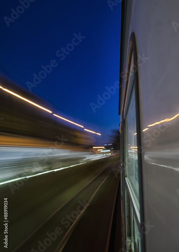 View of the speed of the train