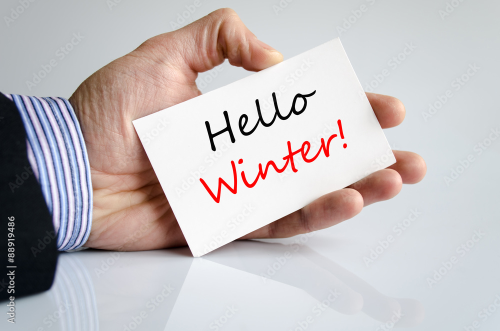 Hello winter Text Concept Hello winter Text Concept