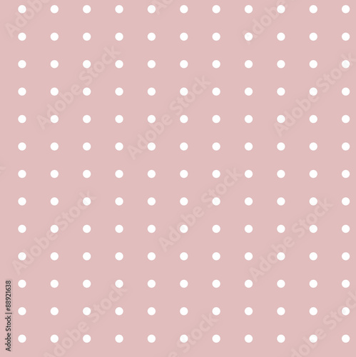 Fototapeta Naklejka Na Ścianę i Meble -  Seamless pattern white polka dots pink