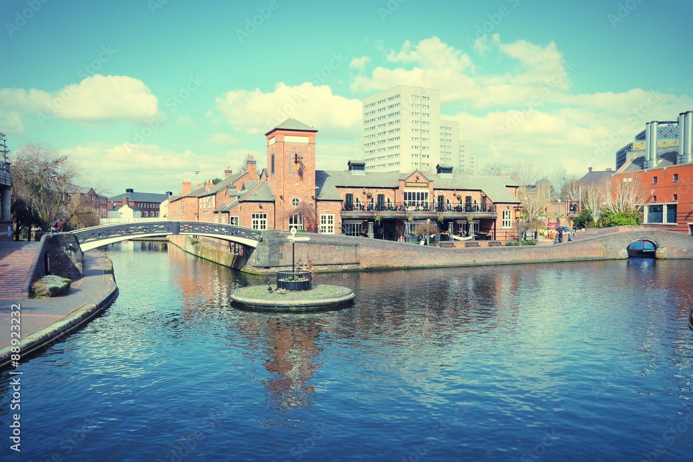 Birmingham waterway. Filtered colors.