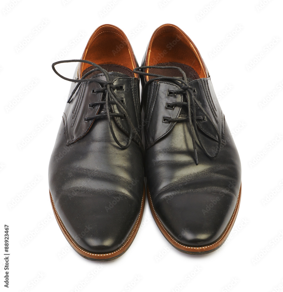 Black men's leather shoes