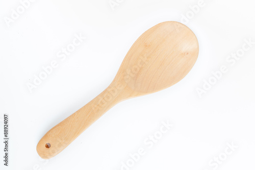 wooden spoon on white background