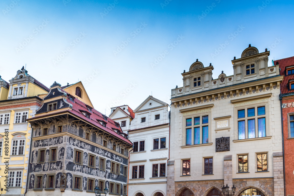 Fototapeta premium Prague: buildings and architecture details