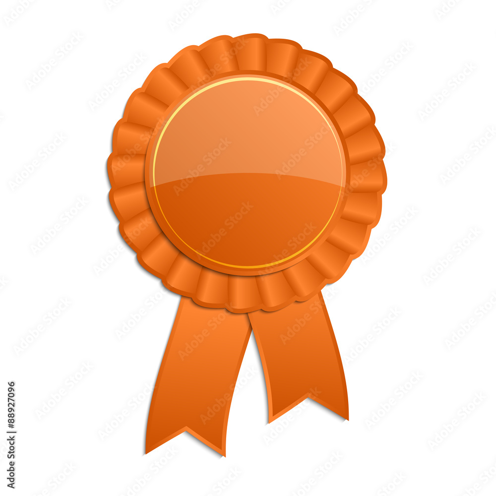 Orange blank award rosette with ribbon
Orange blank award rosette with ribbon