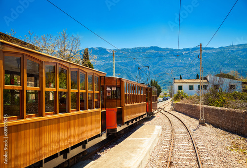 famous vintage old train in Soller