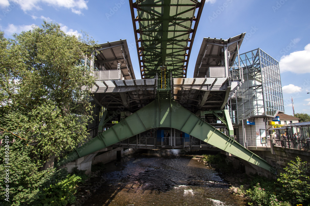 Fototapeta premium schwebebahn train station in wuppertal germany
