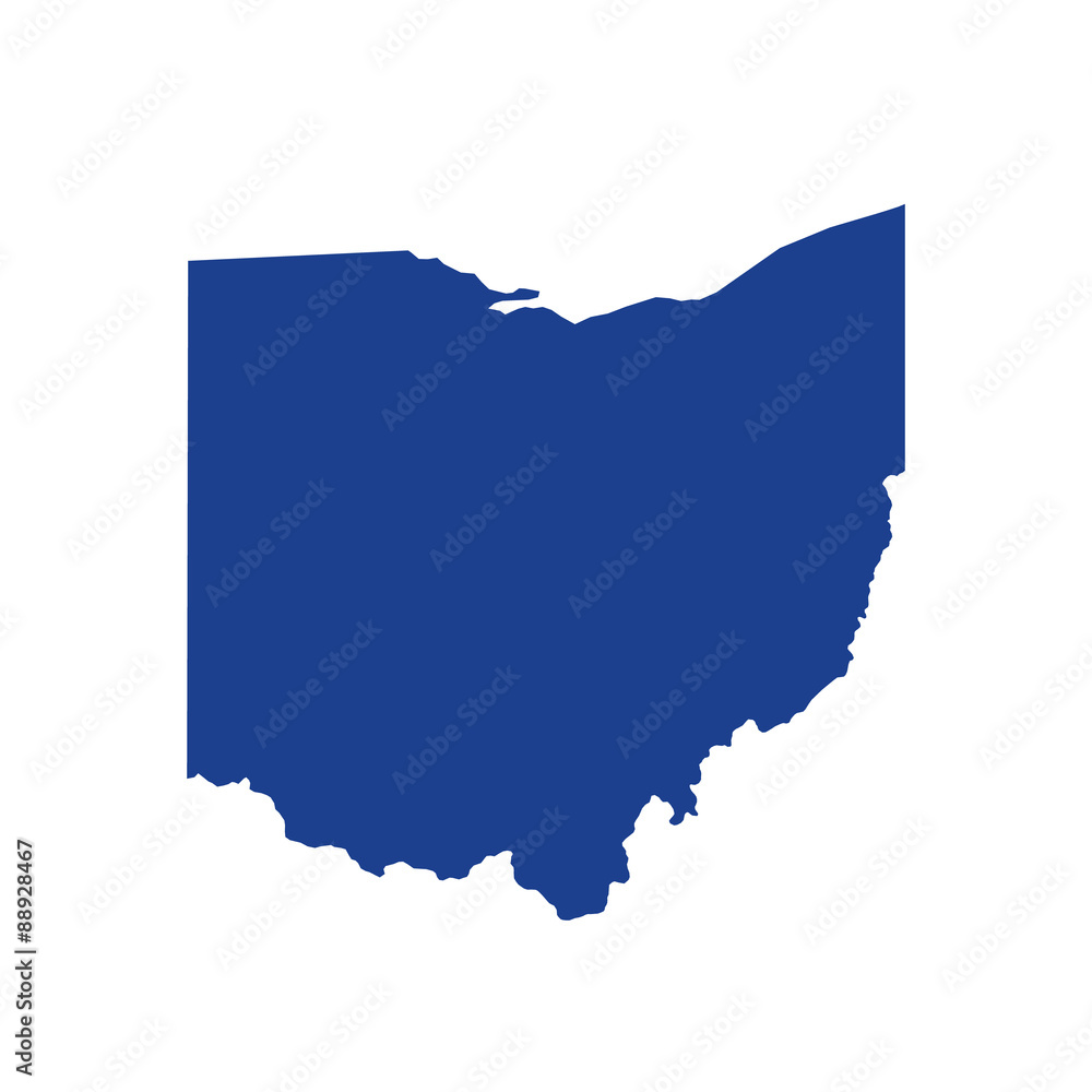 Naklejka premium Ohio flat map logo