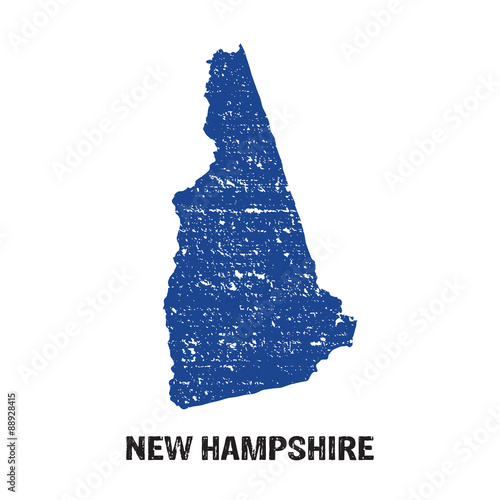 New Hampshire stamped map logo