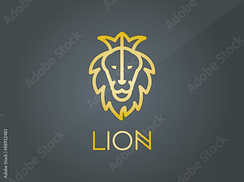 aslan başı logo, amblem vektörel photo