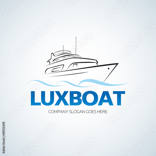 Boat, yacht, ship logo template. Brand identity for boating business company. Badge, poster, t-shirt graphic.