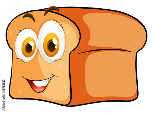 Loaf of bread with happy face