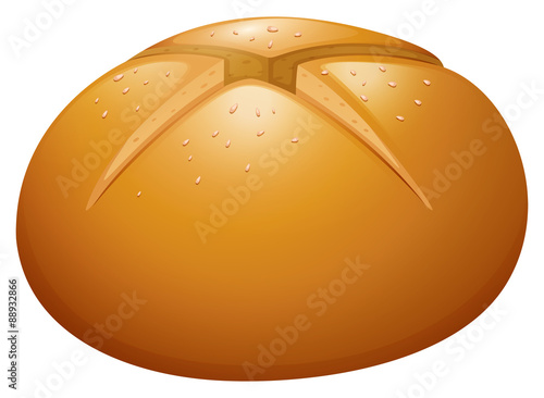 Golden bun on white