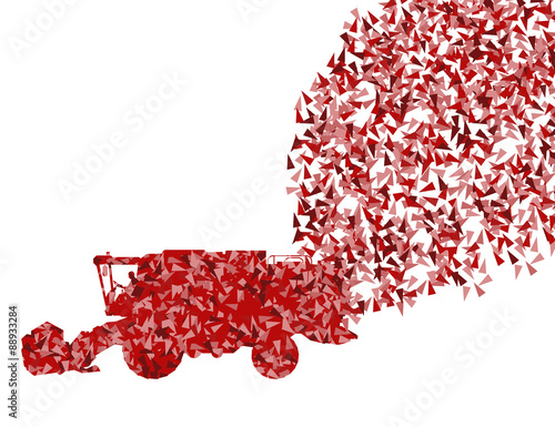 Harvester in work background illustration vector concept