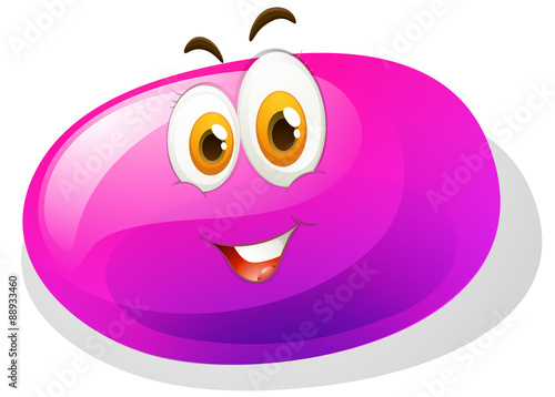 Purple slime with smiling face photo