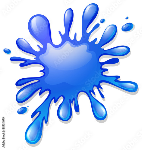 Blue color splash on white