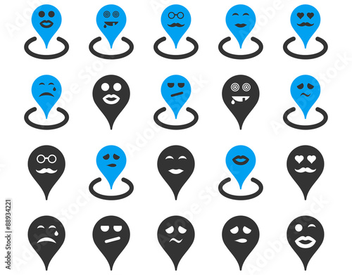 Smiled location icons