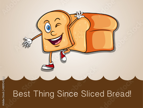 Slice of happy bread walking