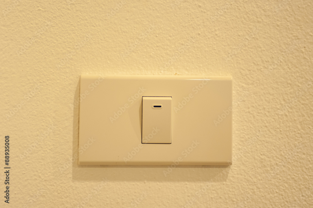 Lightswitch on Blue Green Aqua Teal Wall On Lightswitch on Blue Green Aqua Teal Wall On