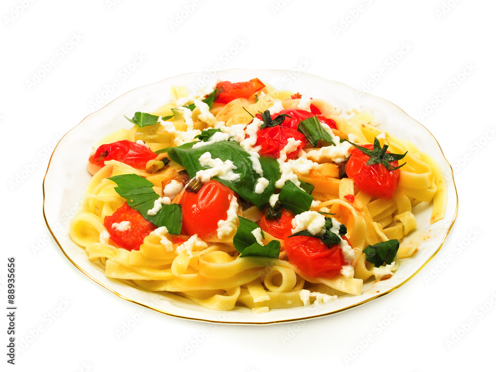 Pasta Collection - Fettucini with tomatoes, basil and mozarella