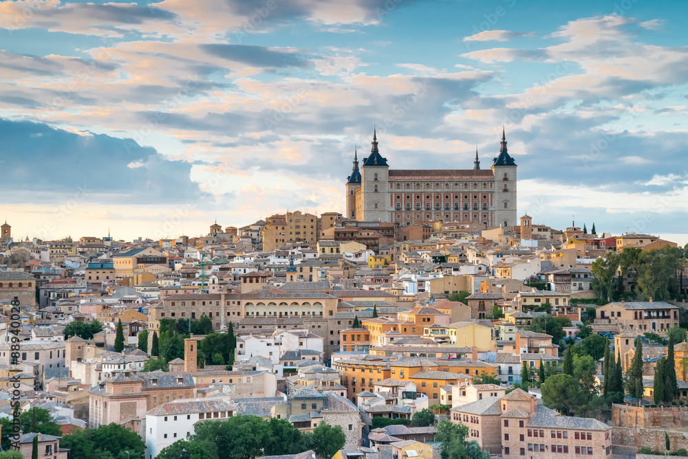 Toledo, Spain town city view at the alcazar