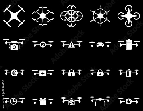 Air drone and quadcopter tool icons
