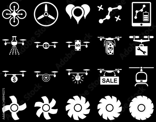 Air drone and quadcopter tool icons