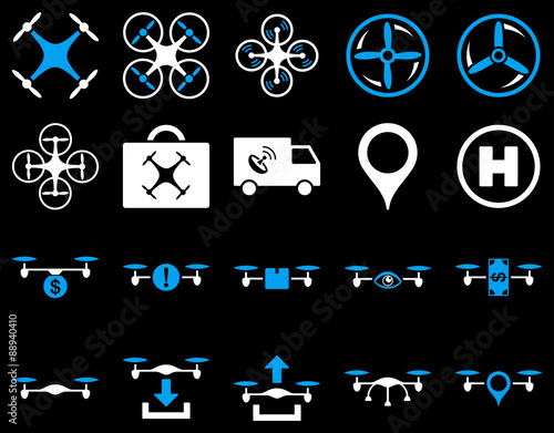 Air drone and quadcopter tool icons