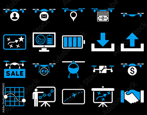 Air drone and quadcopter tool icons