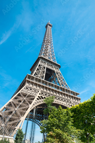 Eiffel Tower with blue sky, Paris France © naughtynut