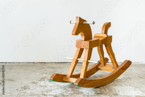 Quadro su tela Cute vintage classic rocking horse chair children could enjoy th