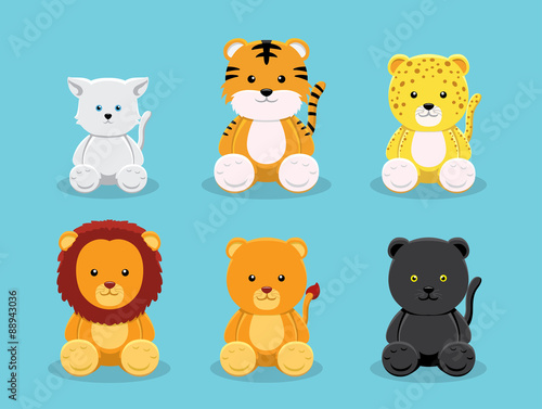 Fototapeta Naklejka Na Ścianę i Meble -  Cat Panthera Doll Cartoon Vector Illustration